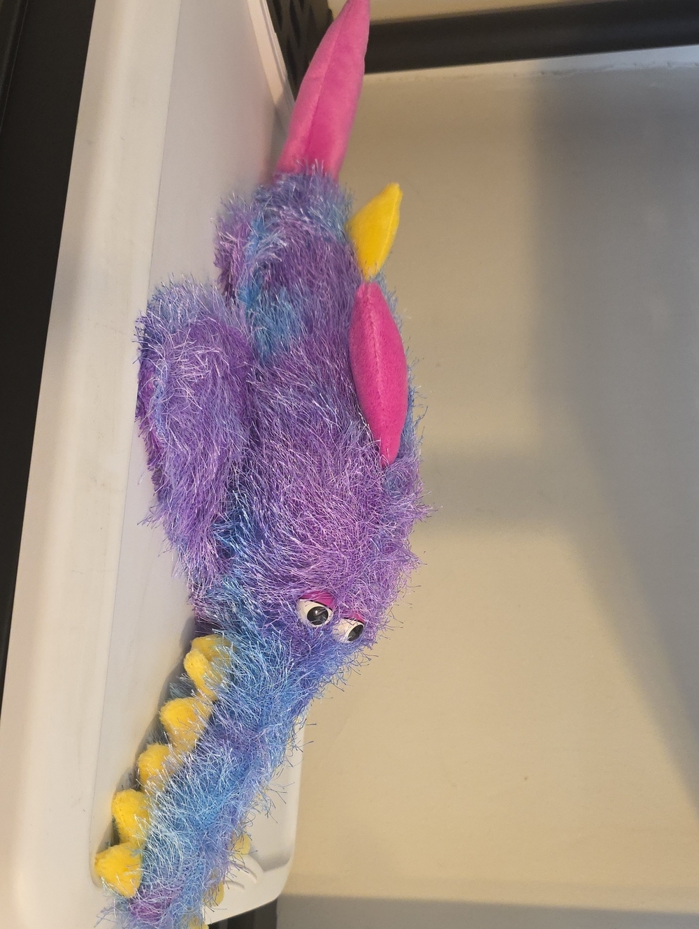 Purple & Blue Plush Toy with Yellow Accents - Fluffy Interactive Play
